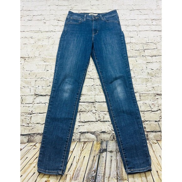 Levis Jeans Womens Sz.28 Blue 721 High Rise Skinny Ankle Stretch Denim Dark Wash - Picture 1 of 16